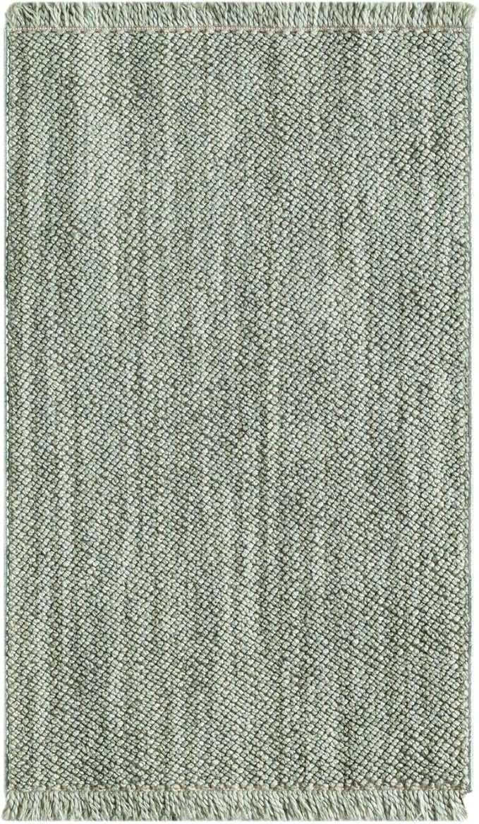 LUXE WEAVERS Solid Machine Woven Green 2x3 Area Rug, Indoor Stain-Resistant Carpet