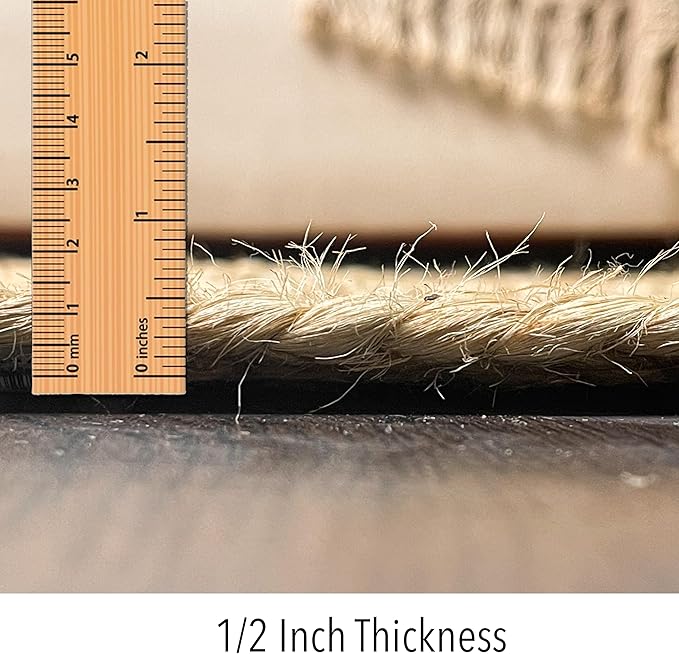 Chardin home Hand Woven Natural Jute Braided Area Rug – 6x9 Feet Oval | Vintage Boho Reversible Rug for Living Room, Bedroom, Dining Area, Entryway | Farmhouse Natural Fiber Floor Covering