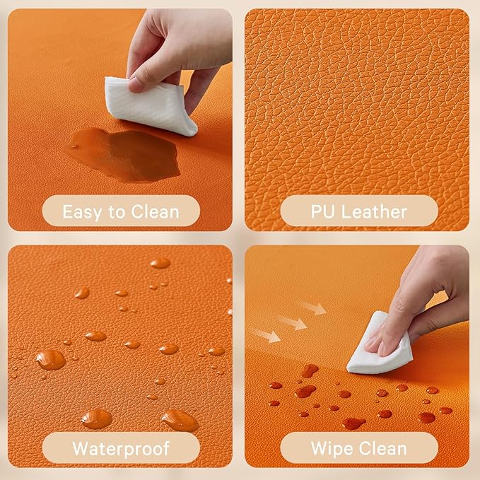 Waterproof Baby Play Mat for Floor Memory Foam 50 * 50 Cushion Playpen Playmat Tummy Time Crawling Mat Nursery Rug Thick Pad Create Soft & Safe Area for Infants,Toddler,Kid,Orange