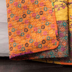 Lush Decor Royal Empire Reversible Cotton Throw Blanket, 50" W x 60" L, Tangerine - Throw Blankets for Bed - Couch Blanket - Boho Throw Blanket for Couch