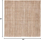 SAFAVIEH Natural Fiber Collection Square Rug - 7' Square, Grey, Farmhouse Design, Ideal for High Traffic Areas in Bedroom, Dining Room & Kitchen (NF808F-7SQ)