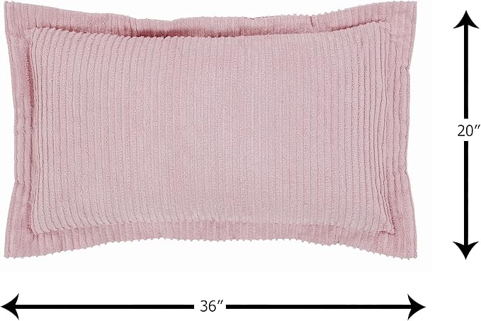 Better Trends Chenille Bedspreads King Size, Pink 100% Cotton Chenille Stripe Design Tufted Bedding Coverlet Soft Lightweight, 120"x110" with 2 King Sham 3 Pieces Set Jullian Collection