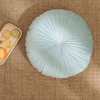 HLOVME Round Pillow Cushion for Couch Velvet Decorative Small Throw Pillow Solid Color for Living Room Bed Floor 15.7”, Mint Green