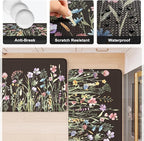 KIMODE Anti Fatigue Kitchen Mats for Floor 2 Piece, Cushioned Farmhouse Kitchen Rugs, Non Slip Kitchen Floor Mats, Comfort Foam Standing Desk Mats for Laundry Office Sink Black 20"x47"+20"x32"