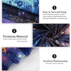 Avinyl Blacklight Tree and Space Tapestry for Bedroom, Aesthetic Cool Black Light Tree of Life Tapestries for Girl, Fantasy Stars Galaxy Wall Hanging for Living Room Teen Dorm Decor (51" x 60")