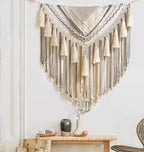 Jakalin Large Macrame Wall Decor Panels Handmade Wall Art Home Living Room Bedroom Decor,47" Wx 55" L