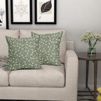 Spring Sage Green Pillow Covers 16x16 Set of 2 Vintage Floral Rustic Old Style Cute Flower Print Decorative Outdoor Pillowcases Seasonal Farmhouse Throw Cushion Case Decor for Couch Sofa Bed