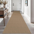 EARTHALL Woven Runner Rug 2.6x10 Ft Washable Runners for Hallways Long Non Slip Rubber Backed Kitchen Runner Braided Indoor Floor Carpet Runners for Entryway, Hallway, Kitchen, Orange/Tan/Brown