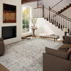 Machine Washable Rugs for Living Room: 5x7 Area Rugs for Bedroom Vintage Stain Resistant Non Slip Low Pile Soft Boho Carpet for Kitchen Dining Room Farmhouse Kids Room Nursery