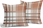 Kawani Fall Orange Grey Plaid Pillow Covers 18X18 Inch Autumn Retro Buffalo Tartan Decorative Pillow Cases Set of 2 Thanksgiving Farmhouse Throw Pillows for Cushion Sofa Couch Outdoor