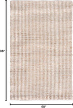 SAFAVIEH Natura Collection Area Rug - 5' x 8', Beige & Ivory, Handmade Flat Weave Wool & Jute, Ideal for High Traffic Areas in Living Room, Bedroom (NAT349B)