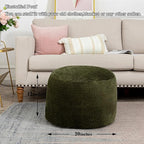 Asuprui Pouf Ottoman Unstuffed Ottoman Foot Rest No Filler Soft Faux Fur Foot Stool 20x20x12 Inches Fuzzy Chair Floor Pouf Chair with Storage for Living Room Bedroom Green
