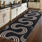 Tangsoo Easy Jute 2x6 Washable Runner Rug for Hallways,Non-Slip Black Outdoor Rug Runner,Modern Farmhouse Thin Carpet Runner for Porch Laundry Bedroom Kitchen Entryway