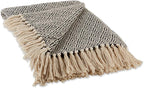 DII Diamond Throw Collection Cotton Woven, 50x60, Black