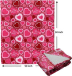 Valentine Blanket Soft Flannel Lightweight Red Pink Love Heart Valentines Throw Blanket Cozy Warm Blankets All Seasons Home Party Decor On Living Room Sofa Couch Bed 50x60 inch