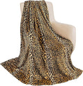 MACEVIA Flannel Fleece Throw Blanket for Couch, Leopard Print Blanket for Adult, Lightweight Cozy Soft Cheetah Blanket for Bed Sofa 260GSM, Suitable for All Seasons (Brown Leopard,50x60inches)