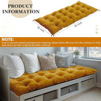 Bench Cushion for Indoor Furniture 42x16 in Velvet Thicken Indoor Window Seat Cushion, Soft Piano Sofa, Entryway Storage, Bay Window Tufted Patio Porch Swing Bench Pad Memory Foam(Turmeric)