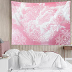 LB Pink Boho Tapestry Mandala Bohemian Aesthetic Pink Sky Cloud Tapestry Wall Hanging Nature Landscape Wall Decor for Bedroom Living Room Dorm 80Wx60L Inches