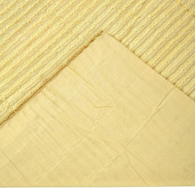 Better Trends Jullian Collection is Super Soft and Light Weight in Bold Stripes Design 100% Cotton Tufted Unique Luxurious Machine Washable Tumble Dry, Euro Sham, Yellow