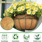 Coco Liners for Planters - 4 Pack 16 Inch Round Hanging Basket Liners, 100% Natural Coconut Fiber Replacement Liners for Hanging Baskets Planters Flowers, Plants, Vegetables (16'' Pack of 4)