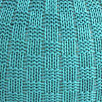ARTPLAN - Round Knit Pouf - Woven Floor Ottoman - Handmade & Hand Stitched - 19.7 Dia x 12.8 High - Boho Home Décor - Living Room - Bedroom,Sky Blue