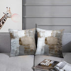 Britimes Throw Pillow Covers Modern Home Art Decor, 20 x 20 Inches Set of 2 Abstract Oil Painting Pillowcases for Bedroom, Living Room, Cushion Couch Sofa, Beige Home Grey Brown