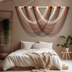 Tiamon Boho Wall Decor - 59''W x 35.4'' L Macrame Wall Hanging Dip-Dye Large Tapestry Art for Home Bathroom Farmhouse Bedroom Living Room Office Natural Modern Rustic Decoration