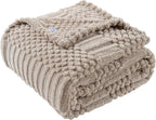 50x70 Inch Brown Throw Blanket - Soft & Fluffy Fleece, Neutral Tan Color, Cute & Aesthetic, Perfect for Sofa, Couch, Chair, Bed, Living Room & Bedroom, All-Season Use, Plush & Cozy Decorative Blanket