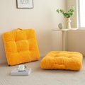 HIGOGOGO Floor Pillow Cushion for Adults, Meditation Cushion Pillow, Large Square Floor Sitting, Tufted Corduroy Cover, for Tatami Living Room or Yoga, 22x22 Inch, 2Pack, Orange
