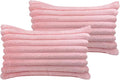 12x20 Throw Pillow Covers Set of 2, Decorative Faux Fur Covers for Bed, Couch Soft Fluffy Pillow Cover with Velvet Back for Living Room, Neutral Home Décor Accent for Sofa - Pink