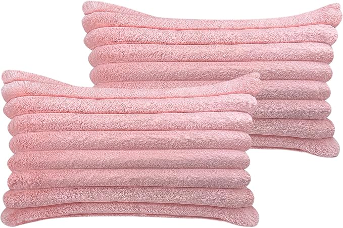 12x20 Throw Pillow Covers Set of 2, Decorative Faux Fur Covers for Bed, Couch Soft Fluffy Pillow Cover with Velvet Back for Living Room, Neutral Home Décor Accent for Sofa - Pink