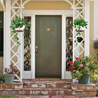 Set of 2 Hanging Planters for Indoor Outdoor Plants, 8 Inch Self-Watering Hanging Flower Pots with Drainage Hole & Removable Water-Storage Tray (Hooks)