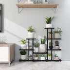Corner Plant Stand Indoor 5 Tier 16 Potted Metal Plant Stands Outdoor Flower Shelf Heavy Duty Pot Holders for Patio Balcony Garden Living Room Home Decor (5-Tier 16 Potted)