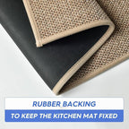 Artoid Mode Washable Non Slip Kitchen Rugs and Mats Set of 3, Rubber Backing Absorbent Kitchen Mats for Floor Front of Sink - 24"x36"+24"x60"+24"x72"