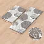 Anti Fatigue Kitchen Mat 2PCS,Boho Dahlia Floral Kitchen Rugs Non Slip Rubber Backing,Waterproof Farmhouse Kitchen Mat for Floor,Cushioned Standing Mat for Office,Laundry,Sink,Desk,Grey