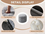 Round Ottoman Foot Rest for Couch 20"x15" Foot Stool Ottoman Pouf with Foam Chunk Filling Small Ottomans Foot Stools Poufs for Living Room Dark Grey Poof Hassocks and Ottomans Soft Foot Rest for Chair