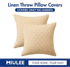 MIULEE Pack of 2 Decorative Burlap Linen Throw Pillow Covers Modern Farmhouse Pillowcase Rustic Woven Textured Cushion Cover for Sofa Couch Bed 24x24 Inch Light Yellow