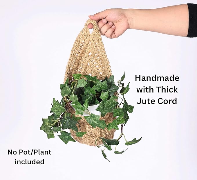 2 Pack 6 inch Macrame Wall Plant Hanger, Hanging Orchid Basket | Wall Plant Holder, Wall Planters for Indoor Plants (2 Pack, for up to 6 inch Pot)
