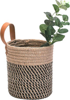 Wall Hanging Storage Baskets - Small Cotton Rope Woven Closet Storage Bins-Shelf Basket Organizer for Plants, Towels,Toys - 6.3" x 7" (Jute)