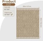 Chenille Throw Blanket for Couch with Tassels,60"X80" Soft Cozy Lightweight Knitted Boho Decorative Blankets for Bed and Sofa,Taupe