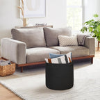 Large Black Storage Basket, 16" x 14" Cotton Rope Baskets for Storage, Blanket Storage Living Room, Big Woven Laundry Basket, Dog Kids Toy Box Organizer, Round Floor Shoe Towel Bin