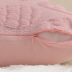 decorUhome Easter Pink Egg Pillow Covers 12x20 Inch Set of 2, Soft Plush Faux Wool Jacquard Cushion Covers, Farmhouse Neutral Fuzzy Spring Easter Holiday Decor for Couch Sofa Bed
