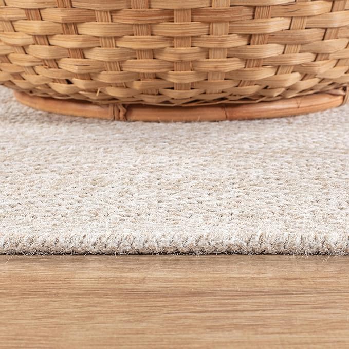CAMILSON Easy Jute Rug 2x3, Indoor Outdoor Off-White Color Fiber Area Rugs for Bathroom and Kitchen Rug, Herringbone Seagrass Boho Woven Design, Easy-Cleaning, Washable Outside Carpet Alfombras 2 x 3