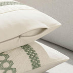 MIULEE Set of 2 Sage Green Boho Decorative Pillow Covers 26x26 Inch Farmhouse Rustic Couch Throw Pillows Modern Summer Cotton Cushion Covers Retro Cute Macrame Woven Spring Decor for Bed Sofa Chair