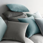 MIULEE Velvet Throw Pillow Covers 18x18 Inch, Pack of 2 - Baby Blue, Soft Solid Decorative Pillow Covers Cushion Cases Modern Luxury Home Decor for Spring Couch Sofa Bedroom Livingroom