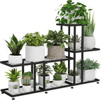 Corner Plant Stand Indoor Outdoor Plant Stands for Patio Black Metal Corner Plant Shelf 7 Tier Multiple Pots Planter Display Rack for Garden Office Living Room Decor,Heavy Duty & Thick (7-Tier)