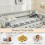 ROOMLIFE Couch Cover Blanket Loveseat Sofa Cover 2 Seat Sofa Slipcover Washable Chenille Sectional Couch Covers for 3 Cushion Couch Sofa Living Room Furniture Protector for Dogs, White 71"x118"