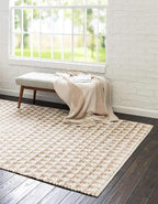 Unique Loom Chindi Jute Collection Area Rug (8' x 11' Rectangle, White/ Natural)