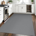 EARTHALL Washable Area Rugs 5x7 Ft Non Slip Living Room Rugs Cotton Rubber Backed Dining Room Rug Braided Bedroom Rugs Indoor Outdoor Floor Carpet for Living Room, Bedroom, Dining Room, Charcoal Gray