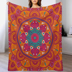 Mandala Throw Blanket Indian Abstract Hippie Bohemian Art Floral Texture Pattern Blanket for Sofa Bed Couch Chair Or Dorm 60"x80"